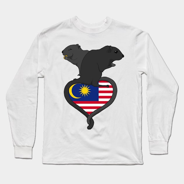 Gerbil Malaysia (dark) Long Sleeve T-Shirt by RampArt